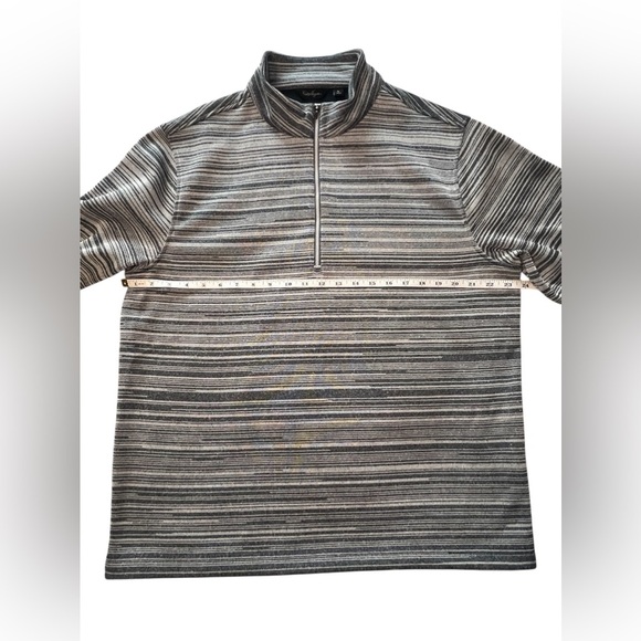 Walter Hagen Mens size large blue and grey Striped Quarter-Zip Pullover golf - Picture 4 of 10